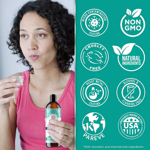 GuruNanda Advanced Oil Pulling & Coconut Oil Pulling Bundle with Toothbrush, Tongue Scraper - for Happy Teeth & Gums