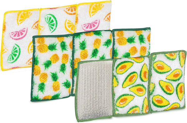 Smart Design Heavy Duty Scrub Sponge with Bamboo Odorless Rayon Fiber -