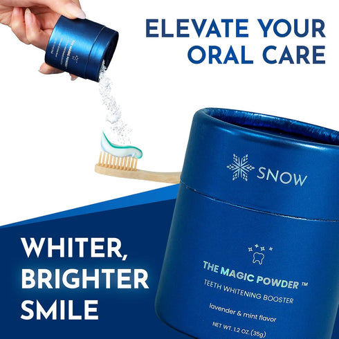 Snow Teeth Whitening Magic Powder, Teeth Whitening Kit Supplement for White Teeth, Lavender & Mint Flavor