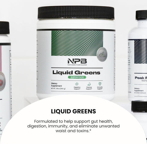 Nature's Pure Blend Liquid Greens - Superfood Greens for Detox & Digestion Health, 30 Servings