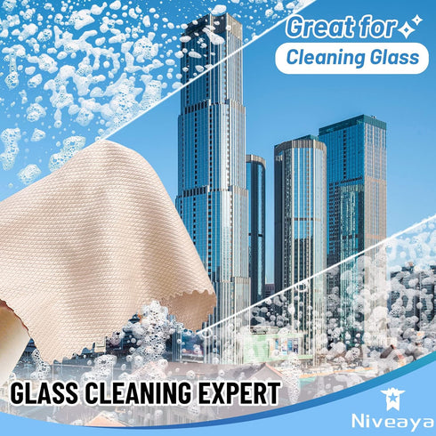 24 Pcs Fish Scale Streak Free Miracle Cleaning Cloth, Lint Free Microfiber Window Mirror Glass Cleaning Cloth
