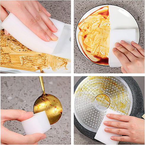 100 Pack Magic Sponge Eraser, Premium Reusable Melamine Sponge for Kitchen, Bathroom, Household Cleaning