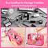 Chenille Letter Patch Clear Makeup Bag, Preppy Nylon with Handle and Zipper, Waterproof Travel Toiletry Bag