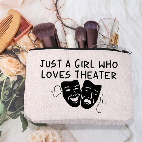 Theater Gifts - Drama Teacher Gift Makeup Bag for Theater Lovers, Travel Zipper Cosmetic Bag