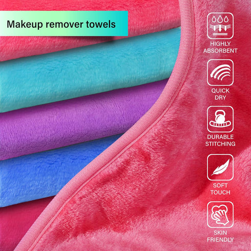 Makeup Remover Cloth, 5 Packs Reusable Microfiber Towels, Face Towel for Women