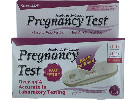 Sure Aid 99% (2 Pack/2 Count) Sure-Aid One Step Pregnancy Test - Over Accurate - Simple One Step, Easy to Read Results