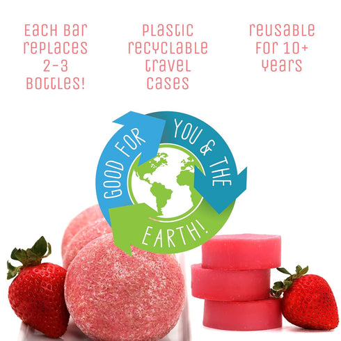 Sweet & Sassy 3 Shampoo Bars - All Natural, Organic, SLS Free, Plastic Free, Safe for Color Treated Hair
