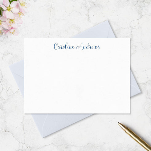 Set Set A7) Fairmont & Grove Personalized Note Cards and Envelope Stationery for Women - Flat Notecard Stationary
