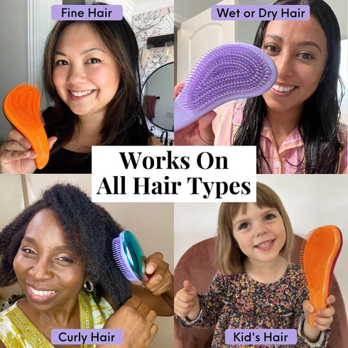 Lily England Detangler Brush & Hair Comb Set - Lightweight Hair Brush & Wide Tooth Comb for Women & Kids, Smooth