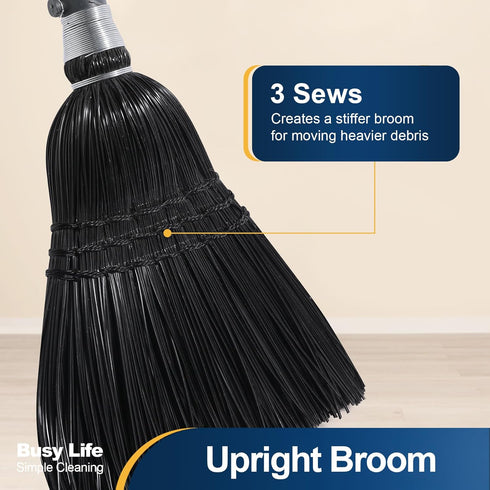 Yocada Heavy-Duty Broom, Commercial Indoor Outdoor Broom 55.5 inch Tall for Courtyard Garage Lobby Home Office