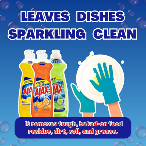 Ajax Dish Soap, 14 FL OZ - Super Degreaser, Variety Pack of 6 (Lemon, Orange, Lime)