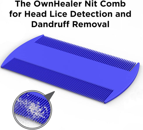 OWNHEALER Professional Lice Comb Kit for Lice, Nits, and Dandruff Removal - Quick Results for All Hair Types.