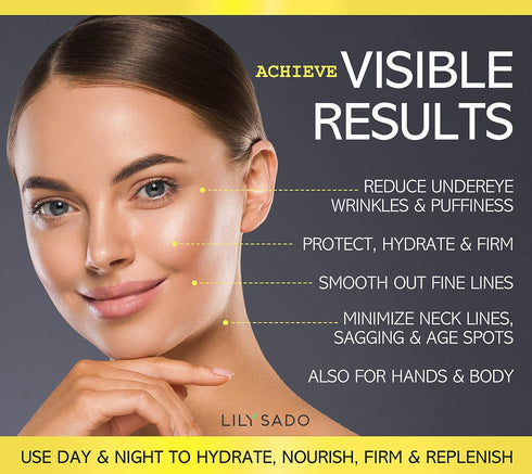 LILY SADO HONEY GLOW Radiance Cream Face Moisturizer, Natural Daily Lotion with Manuka Honey, Coconut, Apricot - 2 oz