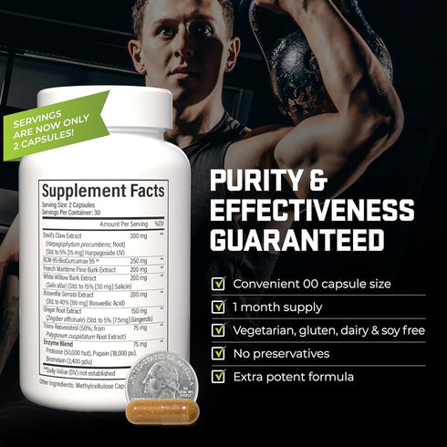 Tendon Medic Joint & Tendon Support Supplement - Natural Non-GMO Capsules for Mobility & Flexibility - 60 Caps