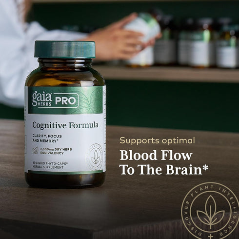 Gaia Herbs Pro Cognitive Formula, Brain Boost Supplement, 60 Vegan Liquid Phyto-Capsules