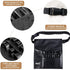 MSQ 23 Pockets Professional Makeup Brush Bag, Adjustable PU Leather Organizer with Artist Belt Strap