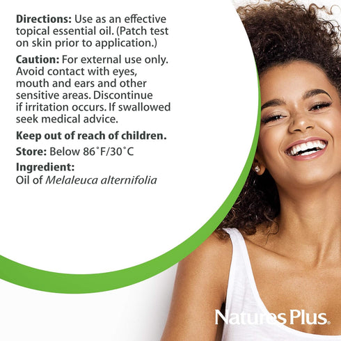 NaturesPlus Meditree Pure Australian Botanicals Tea Tree Oil - 1 fl oz - 100% Pure Essential Oil for Glowing Skin