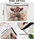 Highland Cow Gifts Makeup Bag, Western Cow Print Cosmetic Bag for Women