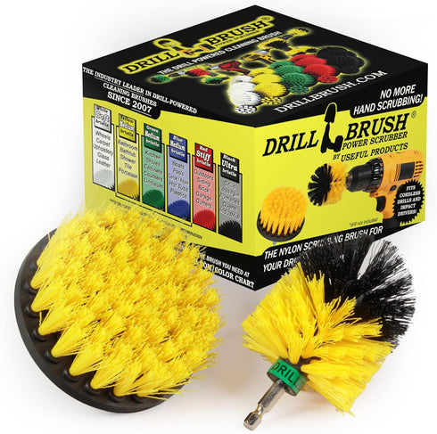 Carpet Cleaner Mini Corner Drill Brush and 4-inch Flat Scrub Brush Kit for Bathroom Accessories