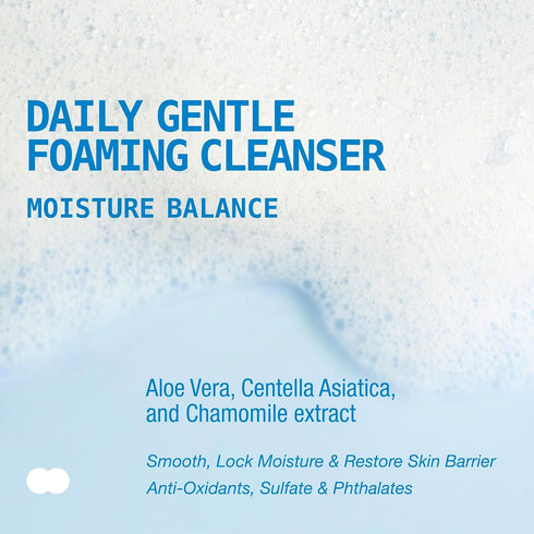 Ruby Kisses Daily Foaming Face Cleanser, Moisture & Balance, Suitable for Sensitive, All Skin Types, Gentle Cleanse & Hydrate, Aloe Vera, Vegan & Cruelty Free, Made in Korea