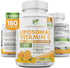 Liposomal Vitamin C 2100mg - 180 Capsules High Absorption Ascorbic Acid - Powerful Antioxidant, Immune System &