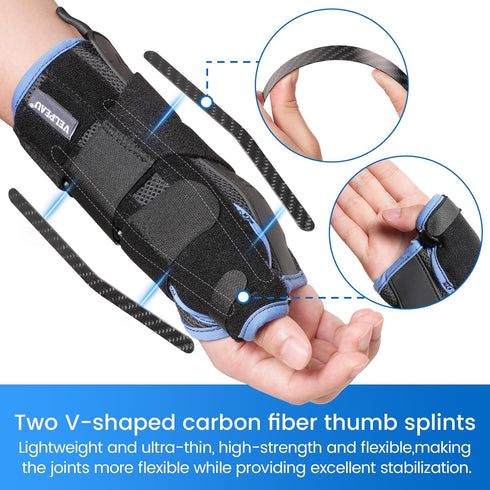 Velpeau Carpal Tunnel Wrist Brace Night Support, Stabilizes Wrist & Thumb for Pain Relief (Breathable, Left Hand)