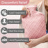 Hot Water Bottle with Soft Cover, 2L Hot Water Bag for Hot and Cold Therapies, Pain Relief for Sore Muscles, Pink