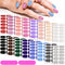 Maitys Glitter Nail Wraps Polish Strips, 16 Sheets Self Adhesive Solid Color Fingernail Stickers with 2 Nail Files