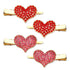 NVENF 2 Pairs Valentine’s Day Heart Hair Clips, Red Glitter Velvet Hairpins, Nonslip Alligator Barrettes for Gifts