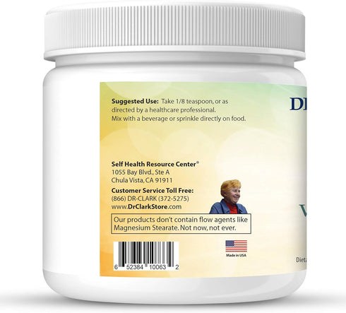 Dr Clark Vitamin C Powder Ascorbic Acid - Immune Support Supplement, Gluten Free, 454gm | 16oz
