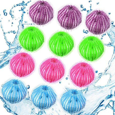 Blulu 12 Pieces Pet Hair Remover for Laundry, Reusable Dryer Balls, Washing Machine Hair Catcher, Lint Remover