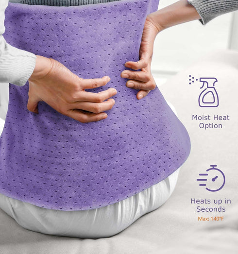 Heating Pad for Back Pain Relief, 33"x17" Electric Heating Pad for Shoulder, Neck, Cramp, Menstrual Pain, 6 Heat