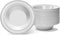 Silver Rimmed White Bowls, 5 Ounce, 50 Count, Hard Plastic, Disposable or Reusable Dessert, Salad, Cereal, Pasta Bowls