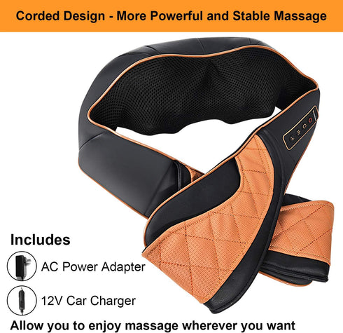 TRIDUCNA Shiatsu Neck Shoulder Back Massager with Heat and Carry Bag - Electric Massage Pillow with Deep Tissue