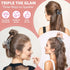kilofly 3pc Vintage Crystal Hair Claw Clips, Long Thick Hair Metal Clamps