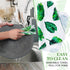 36 Pack Reusable Paper Towels, Washable Paperless Towels, Cotton Cloth Wipes for Bathroom, Green Leaves Style