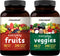 Fruit and Veggies Supplement - 120 Day Supply, 480 Vegetarian Capsules with 40 Whole Fruits & Veggies Blend