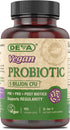 DEVA Vegan Probiotic Supplement, 5 Billion CFU, 90 Count for Digestive Health, Soil-Based & Dairy Free