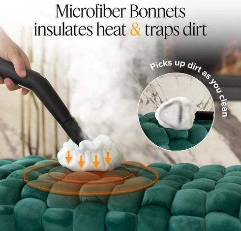 Pack 5 Dupray Small Triangle Bonnets Reusable Microfiber Cleaning Pads for Steam Cleaners, Precision Fit Steam Mop
