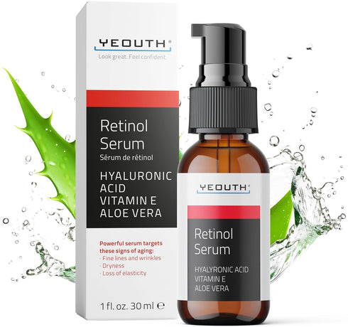 YEOUTH Retinol Serum for Face 1oz - Hydrating Face Serum with Hyaluronic Acid for All Skin Types