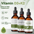Vitamin D and K2 Drops, Liquid Vitamin D3 with K2 Supplements for Adults, Flavor-Free, 30 ml