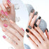 Maitys Glitter Nail Wraps Polish Strips, 16 Sheets Self Adhesive Solid Color Fingernail Stickers with 2 Nail Files