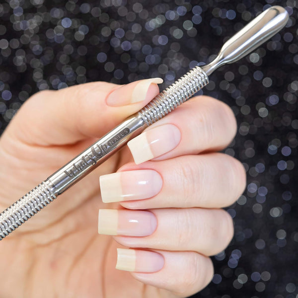 Whats Up Nails Cuticle Pusher, Stainless Steel Professional Salon Quality Tool for Manicure Pedicure