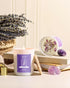 Set 2 Pack 14oz AOOVOO Lavender Scented Candle - Aromatherapy Candle with Crystals Inside, Soy Candles for Home