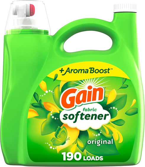 Gain Fabric Softener, Original Scent, 140 Fl Oz, 190 Loads, HE Compatible (packaging may vary)