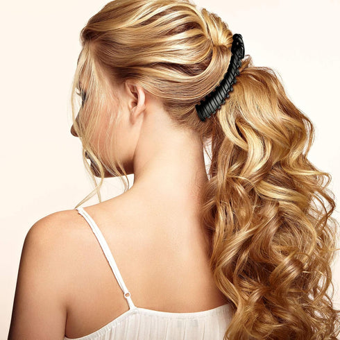 WILLBOND 8 Pieces Banana Clip Hair Clincher, Classic Ponytail Holder Maker Clips, Non Slip for Women