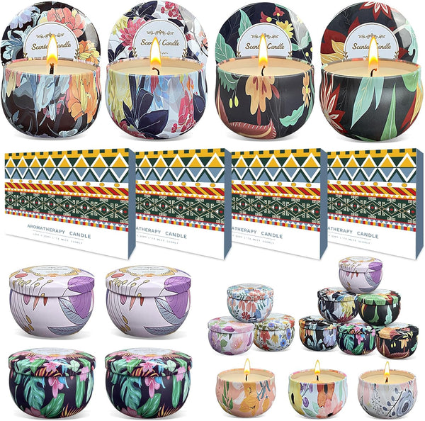 Scented Candles Gifts Set 48 Pack Soy Wax Travel Tin Jar Candles