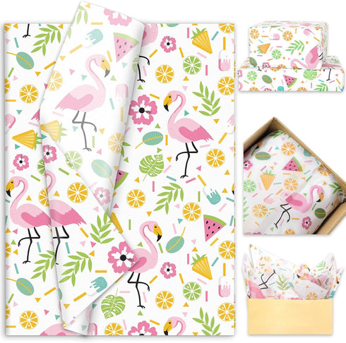 JarThenaAMCS 100 Sheets Hawaiian Tissue Paper, 14 x 20 Inch Tropical Gift Wrapping Paper for DIY Crafts, Summer Party