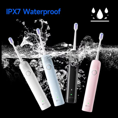 X1 4 5 60-Day IPX7 Sonic Electric Toothbrush for Adults - Sweeping & Vibrating, Rechargeable, Brush Heads, Cleaning