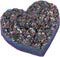 mookaitedecor Titanium Coated Natural Rock Quartz Heart-Shape Crystal Cluster Geode for Reiki Healing Home Decoration